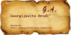 Georgijevits Arnó névjegykártya